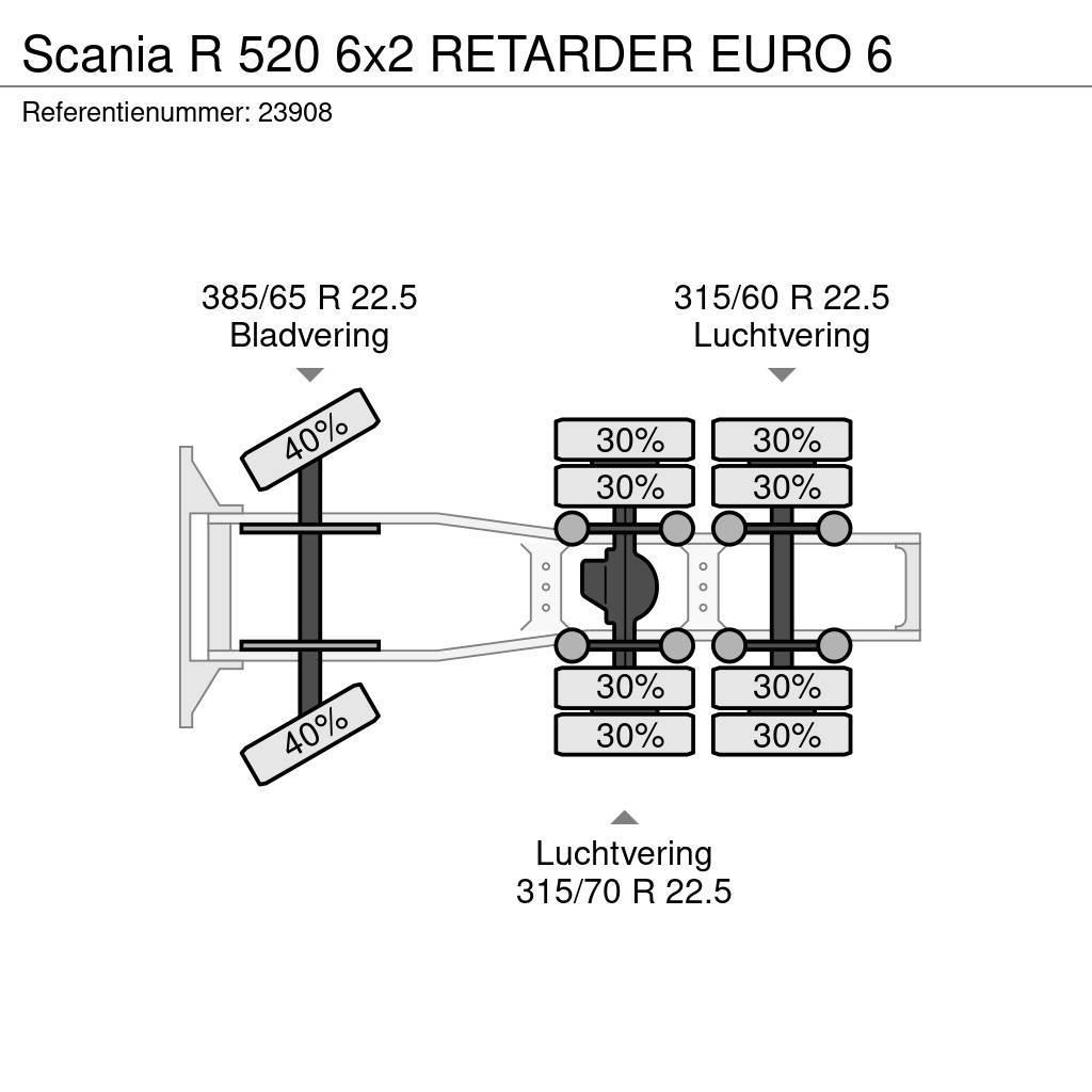 Scania R 520 6x2 RETARDER EURO 6 Truck Tractor Units