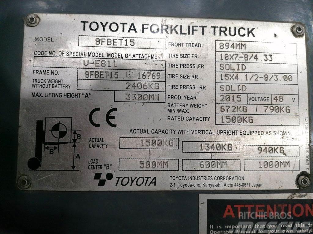 Toyota 8FBET15 Electric forklift trucks