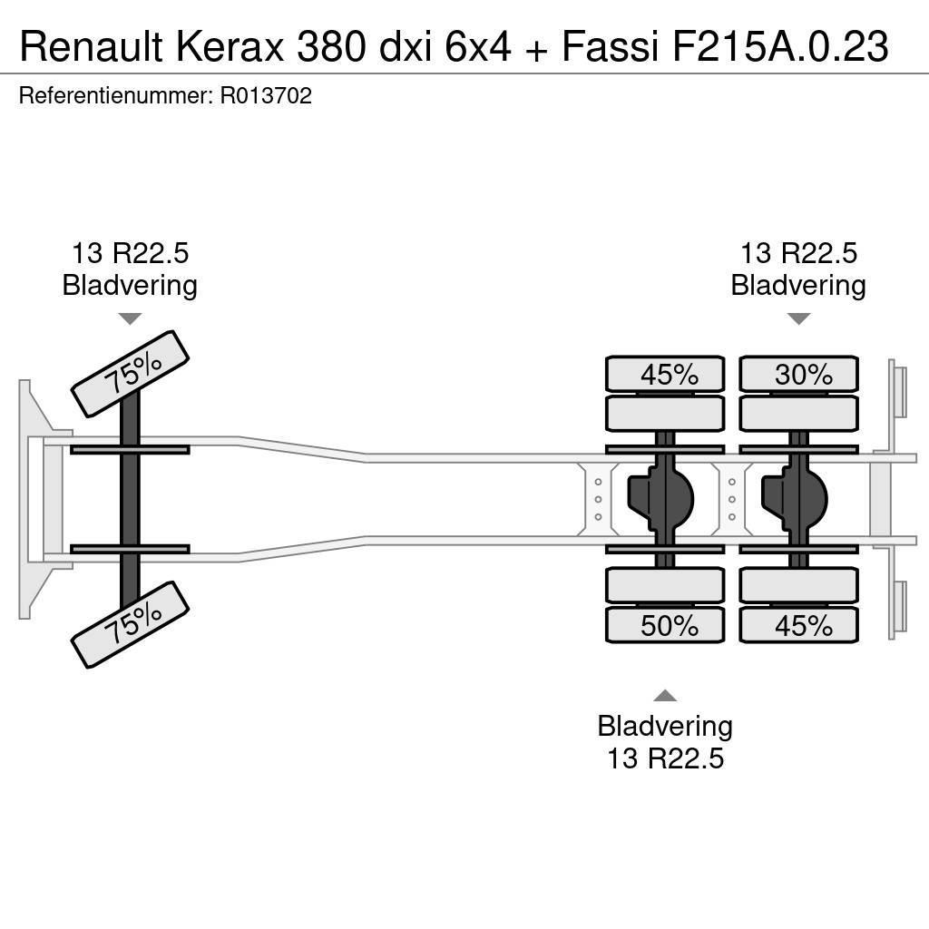 Renault Kerax 380 dxi 6x4 + Fassi F215A.0.23 Flatbed/Dropside trucks