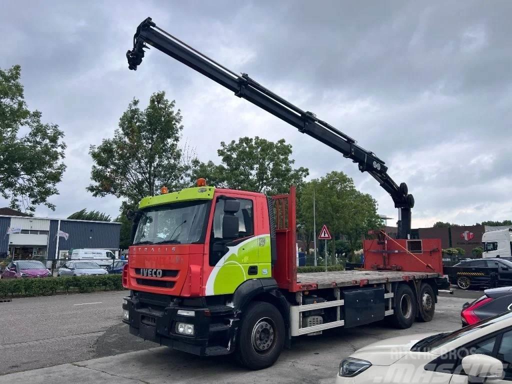 Iveco Stralis 330 CNG 6X2 INTARDER + HIAB 166 + REMOTE Flatbed/Dropside trucks