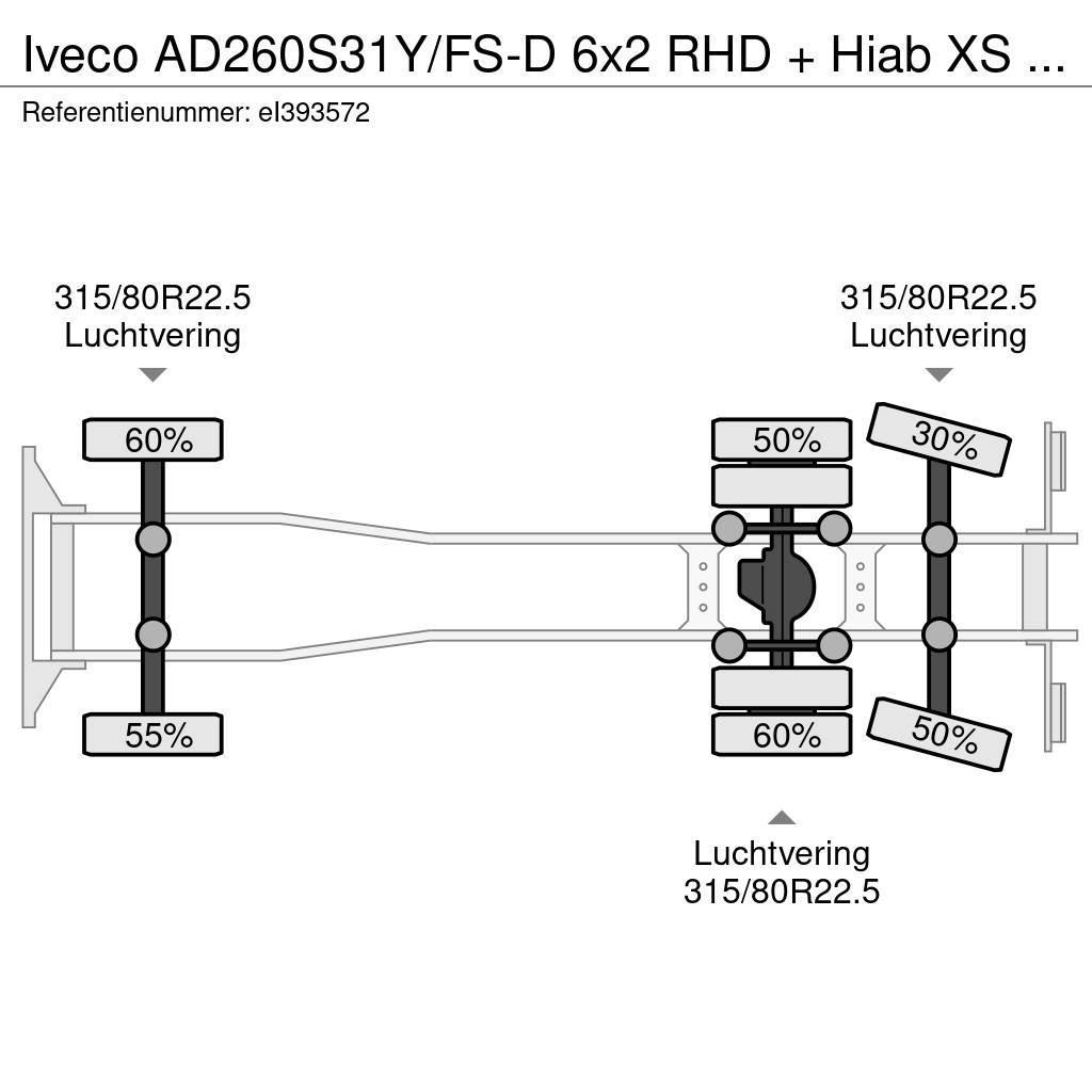 Iveco AD260S31Y/FS-D 6x2 RHD + Hiab XS 144 B-2 HIDUO Flatbed/Dropside trucks