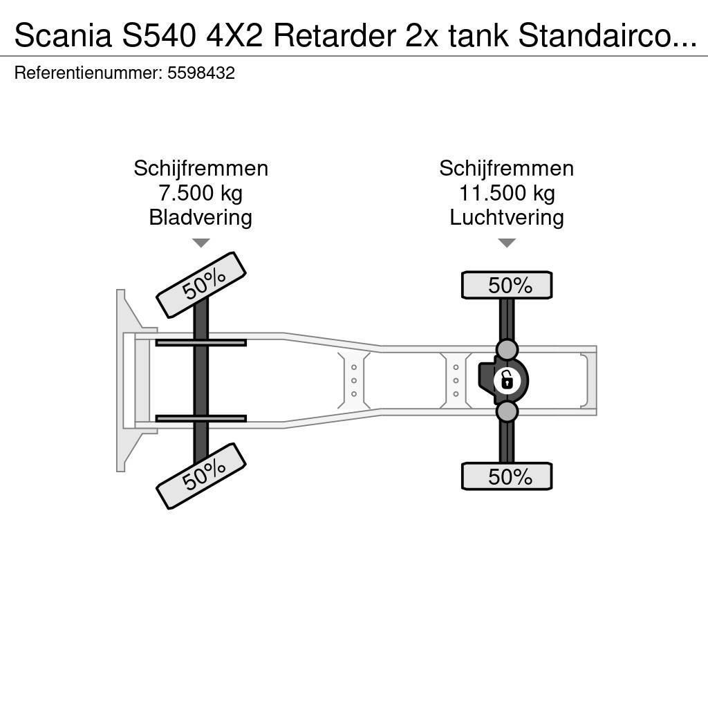 Scania S540 4X2 Retarder 2x tank Standairco LED German tr Truck Tractor Units