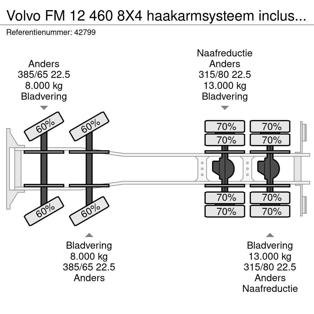 Volvo FM 12 460 8X4 haakarmsysteem inclusief container m Hook lift trucks