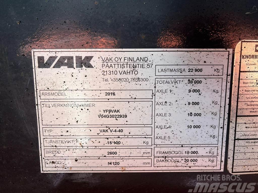 VAK V-4-40 VECTOR 1950 / BOX L=10804 mm Temperature controlled trailers