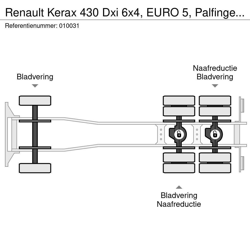 Renault Kerax 430 Dxi 6x4, EURO 5, Palfinger, Remote, Stee Flatbed/Dropside trucks
