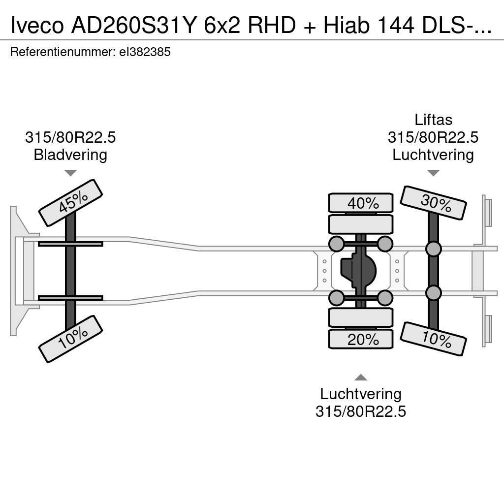Iveco AD260S31Y 6x2 RHD + Hiab 144 DLS-2 Pro Flatbed/Dropside trucks