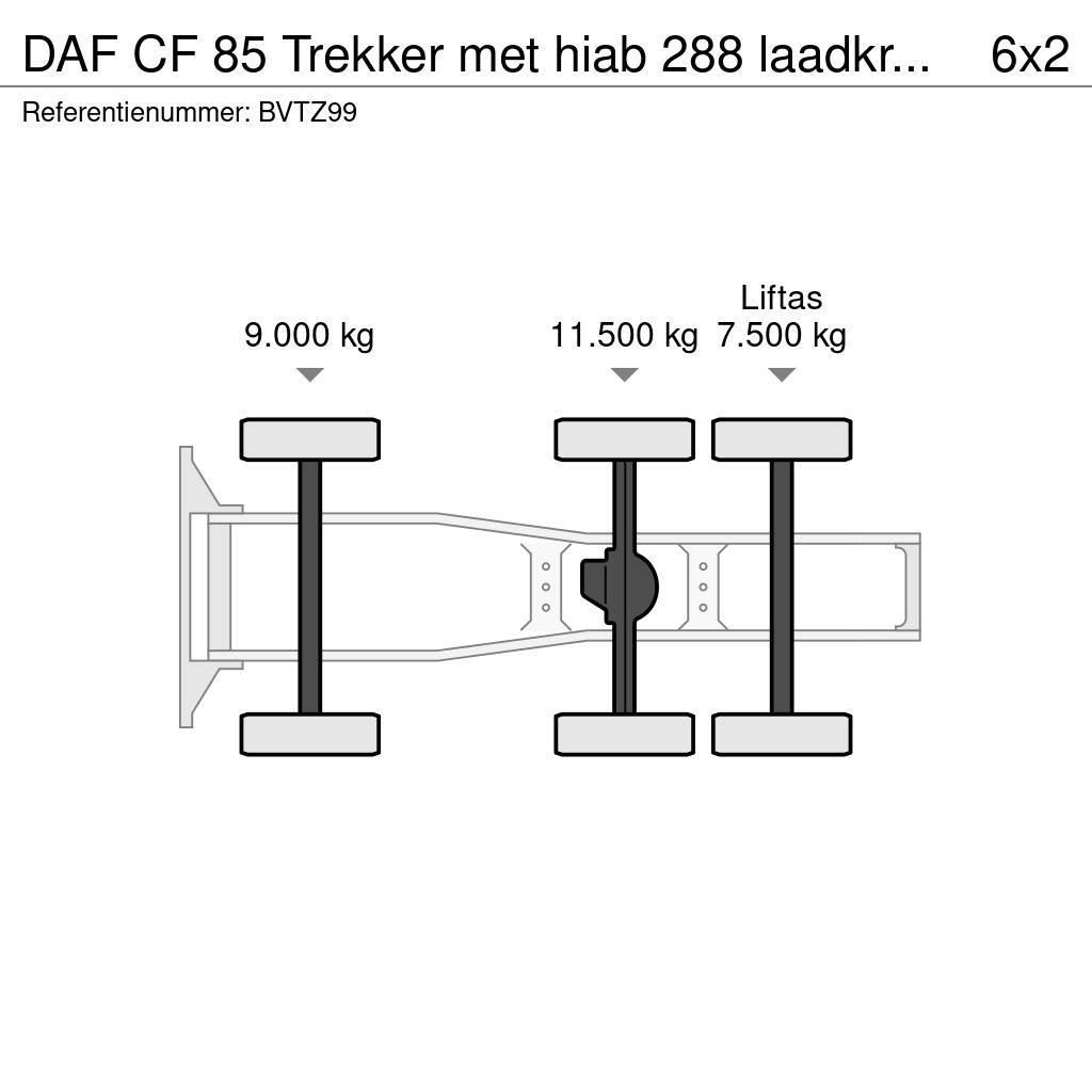 DAF CF 85 Trekker met hiab 288 laadkraan origineel 388 Truck Tractor Units