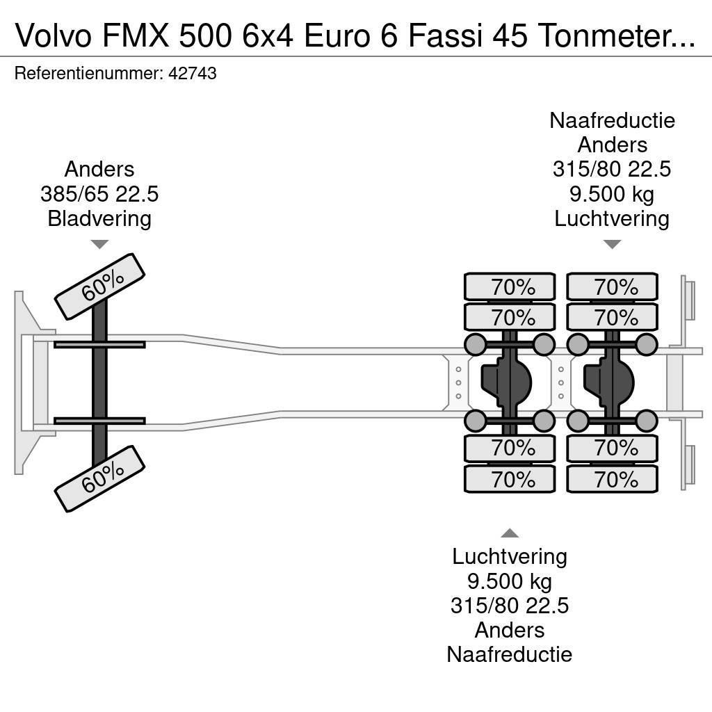 Volvo FMX 500 6x4 Euro 6 Fassi 45 Tonmeter laadkraan Flatbed/Dropside trucks