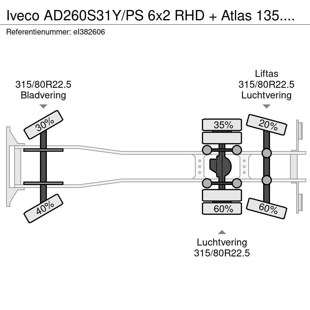 Iveco AD260S31Y/PS 6x2 RHD + Atlas 135.2E-A2 Flatbed/Dropside trucks