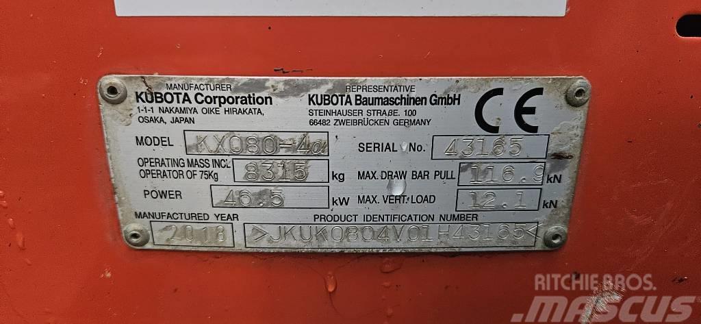 Kubota KX 080-4 Mini excavators < 7t