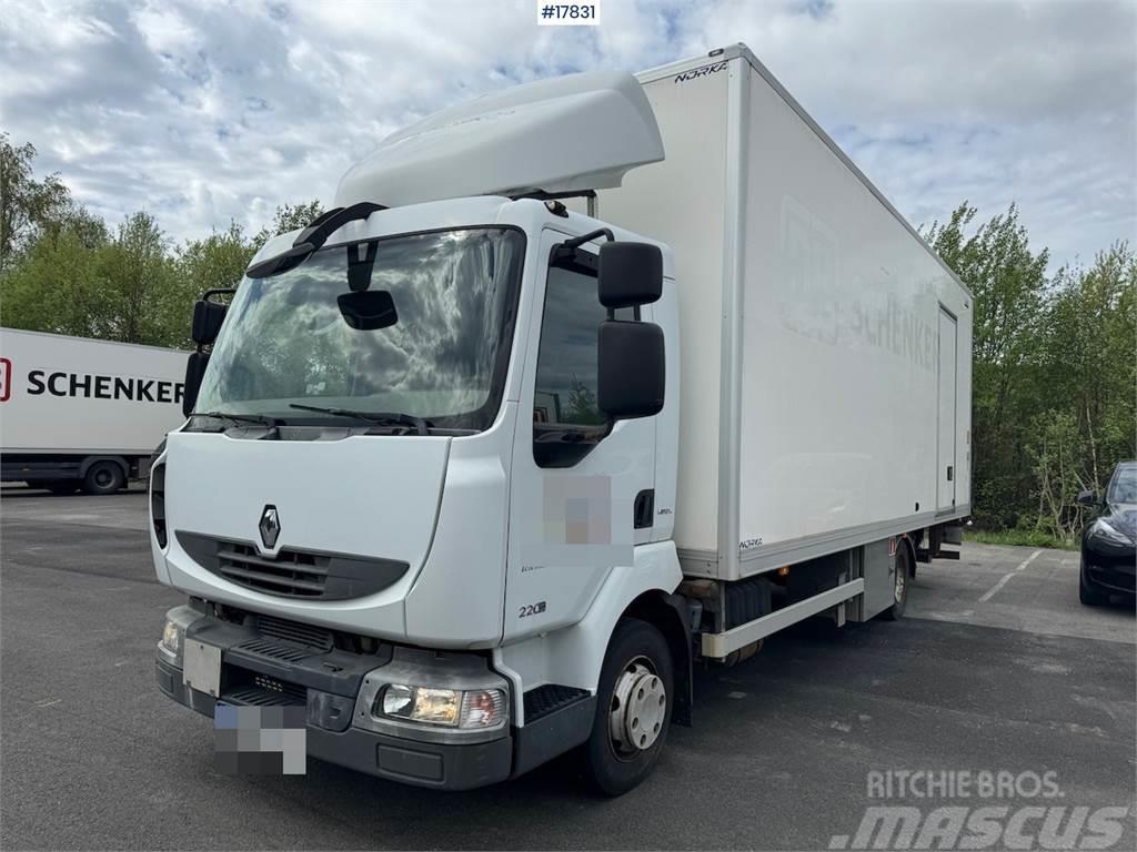 Renault Midlum 4x2 box truck w/ side door and lift. 136,00 Van Body Trucks