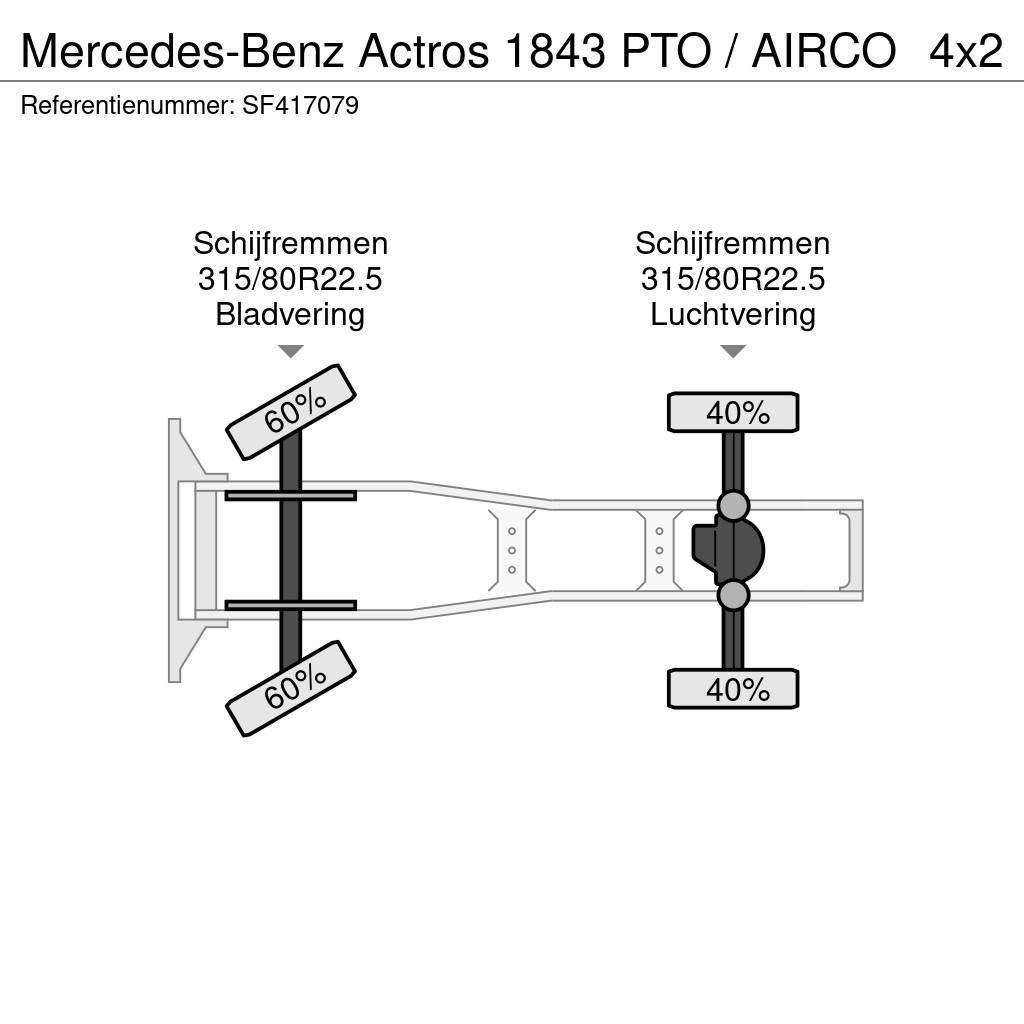 Mercedes-Benz Actros 1843 PTO / AIRCO Truck Tractor Units