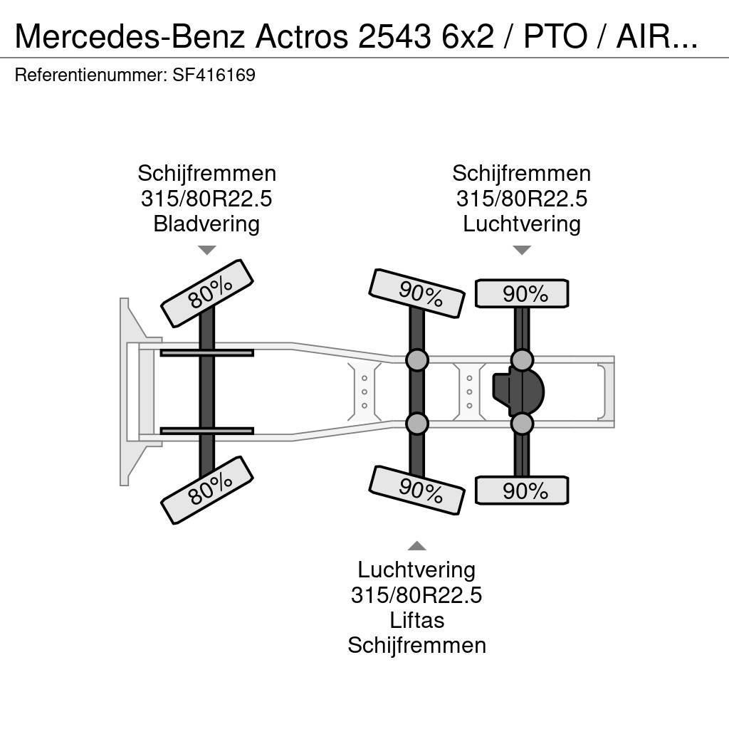 Mercedes-Benz Actros 2543 6x2 / PTO / AIRCO / EURO 6 Truck Tractor Units