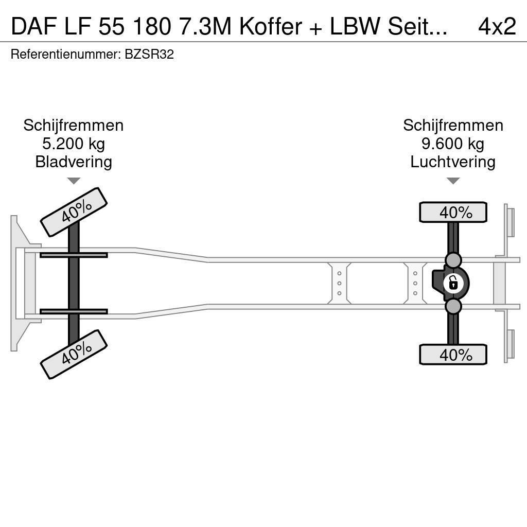 DAF LF 55 180 7.3M Koffer + LBW Seitentür APK 02-2024 Van Body Trucks