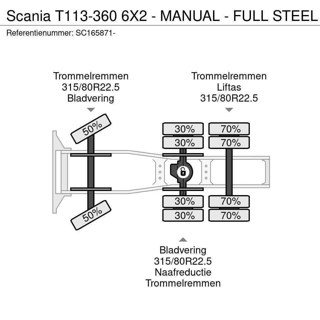 Scania T113-360 6X2 - MANUAL - FULL STEEL Truck Tractor Units
