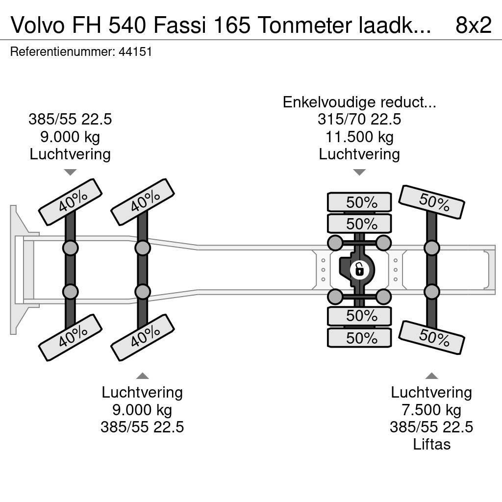 Volvo FH 540 Fassi 165 Tonmeter laadkraan + Fly-Jib Just Truck Tractor Units