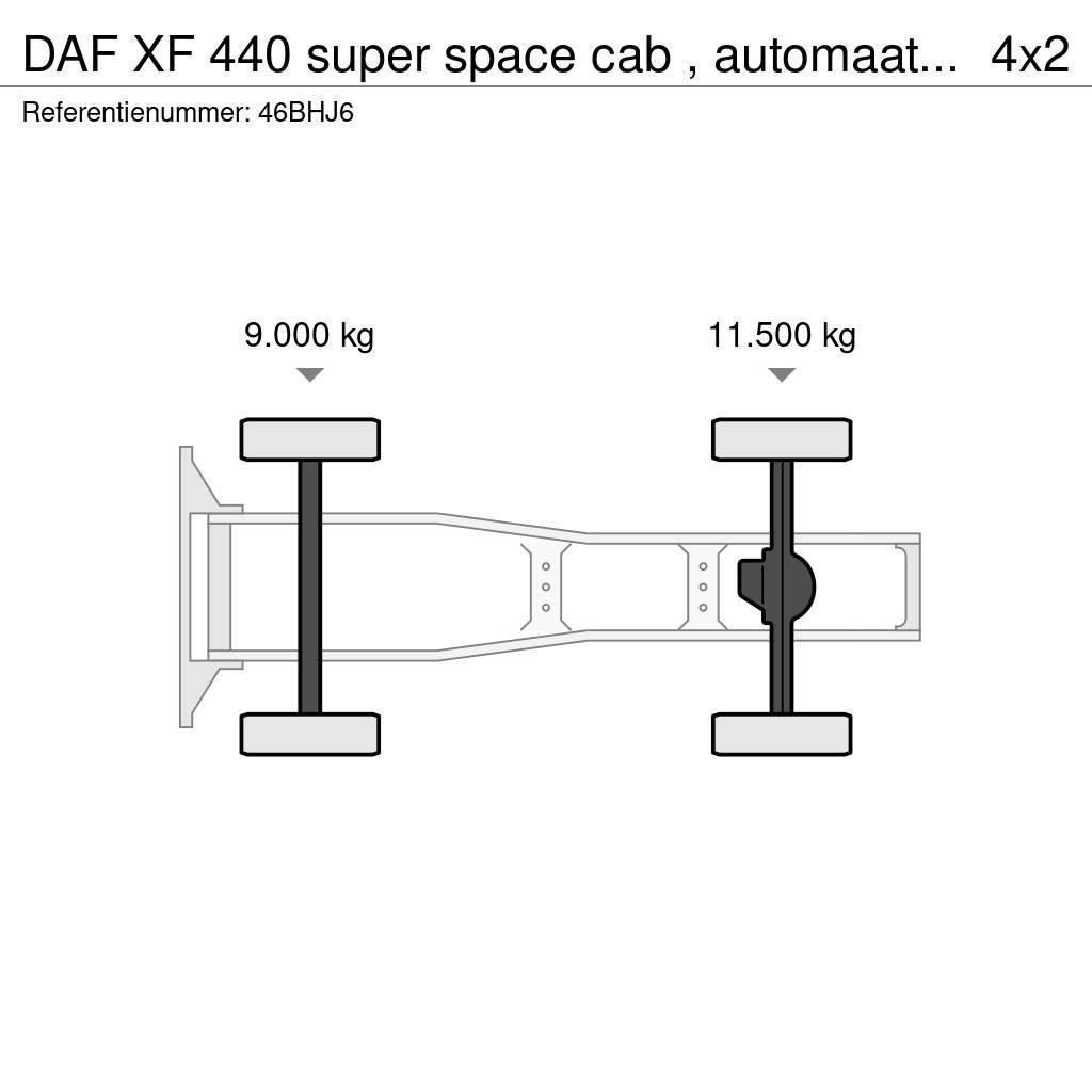 DAF XF 440 super space cab , automaat, hydrauliek WF, Truck Tractor Units