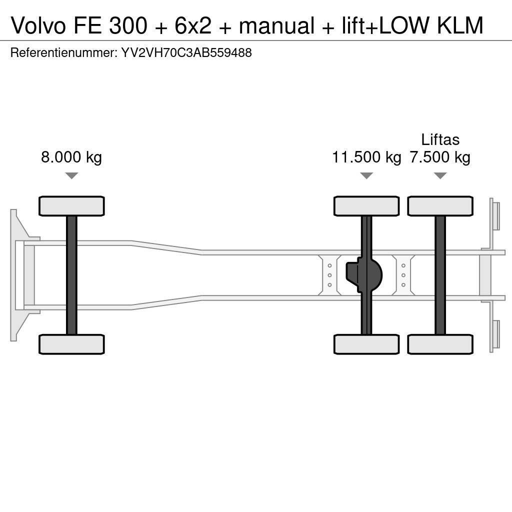 Volvo FE 300 + 6x2 + manual + lift+LOW KLM Van Body Trucks