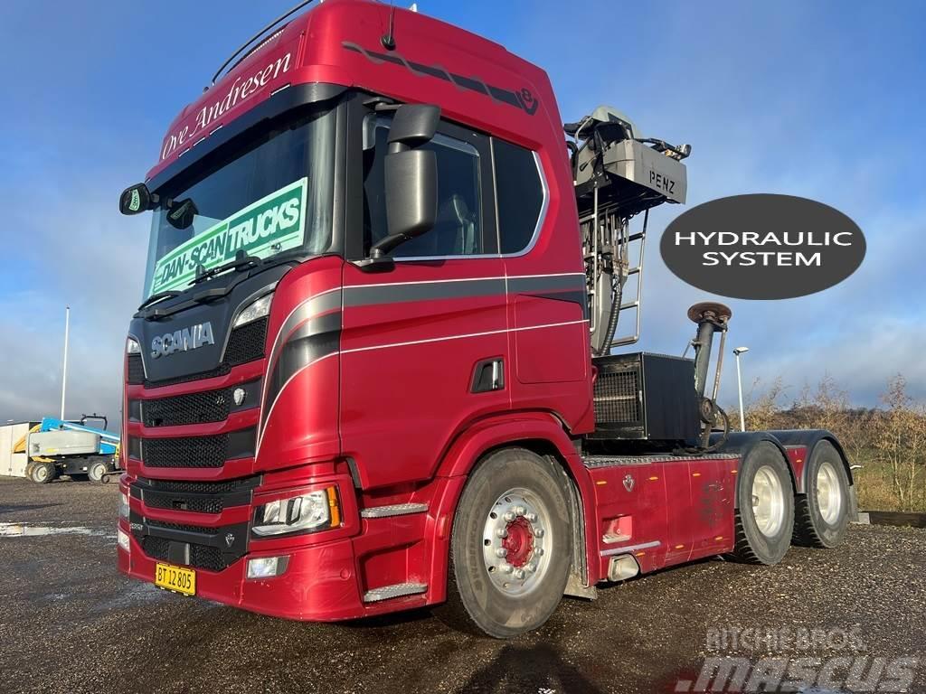 Scania R650 6x4 m. aftagelig kran Truck Tractor Units