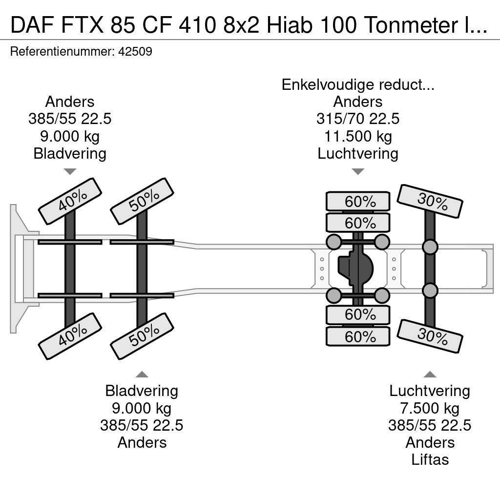 DAF FTX 85 CF 410 8x2 Hiab 100 Tonmeter laadkraan + Fl Truck Tractor Units