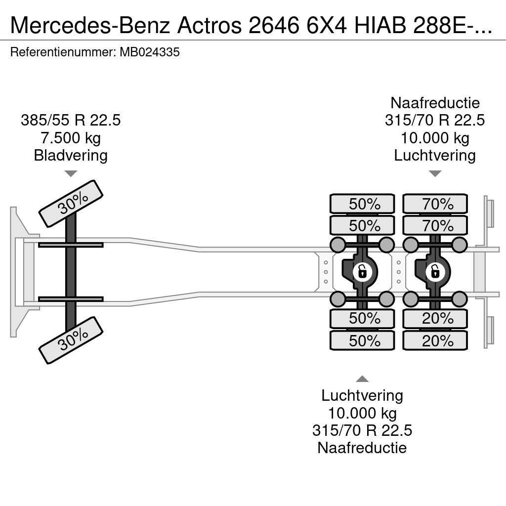 Mercedes-Benz Actros 2646 6X4 HIAB 288E-6 HiPro + FLYJIB 70X + R Flatbed/Dropside trucks