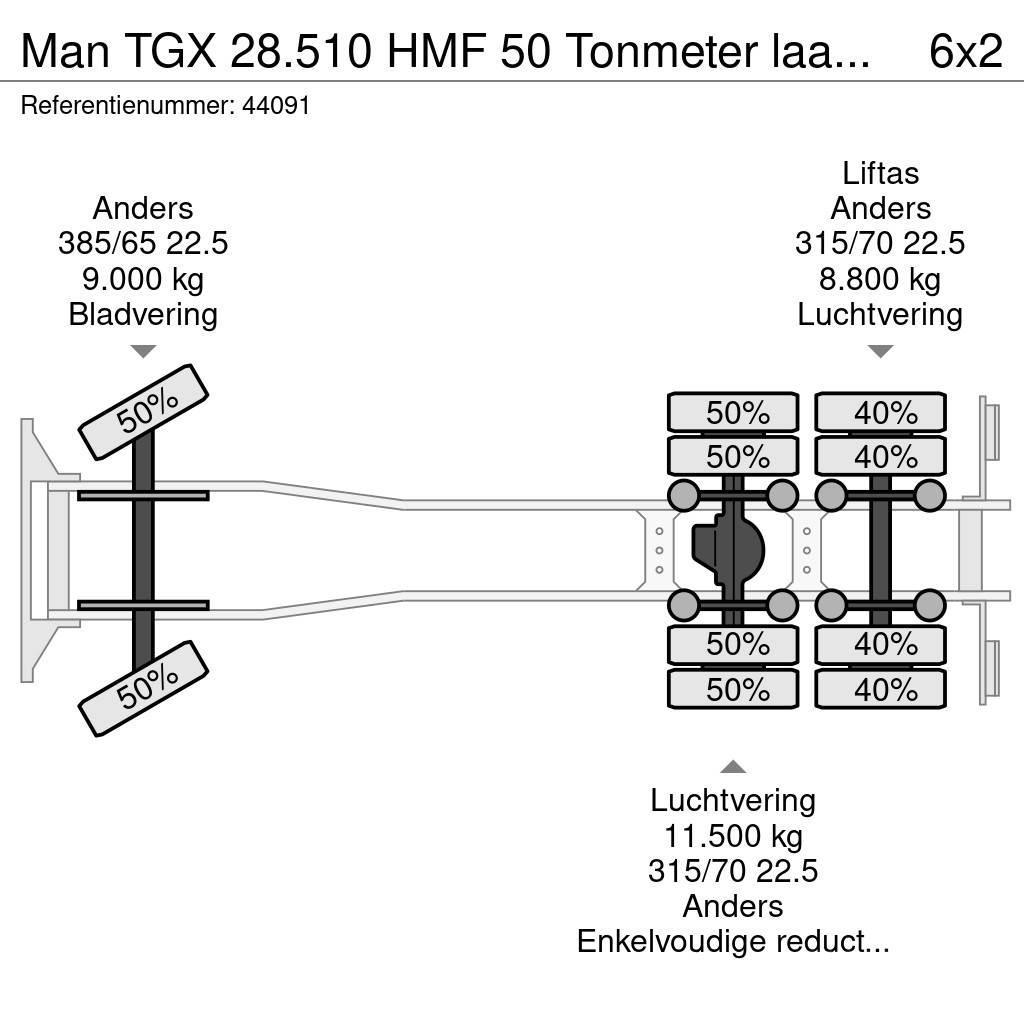MAN TGX 28.510 HMF 50 Tonmeter laadkraan + Fly-Jib Truck mounted aerial platforms
