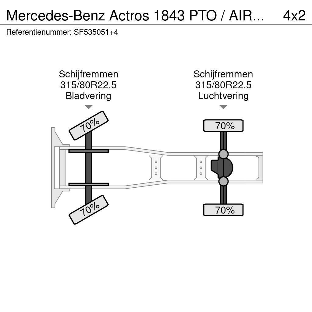 Mercedes-Benz Actros 1843 PTO / AIRCO / EURO 6 Truck Tractor Units