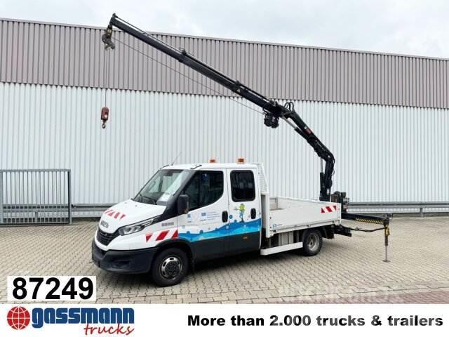 Iveco Daily 50C18 4x2 Doka mit Heckkran Hiab X-HiDuo 046 Flatbed/Dropside trucks