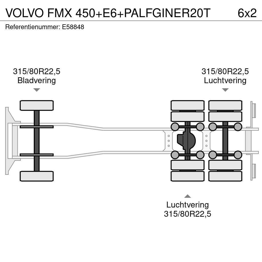 Volvo FMX 450+E6+PALFGINER20T Containerframe/Skiploader trucks