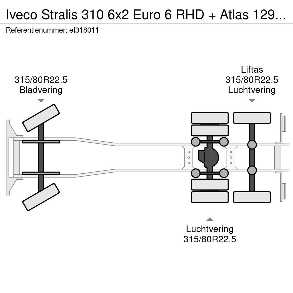 Iveco Stralis 310 6x2 Euro 6 RHD + Atlas 129.3 crane Flatbed/Dropside trucks