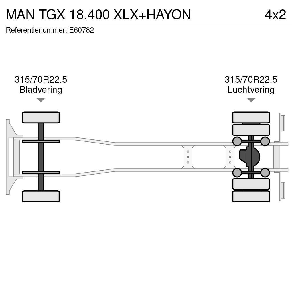 MAN TGX 18.400 XLX+HAYON Tautliner/curtainside trucks