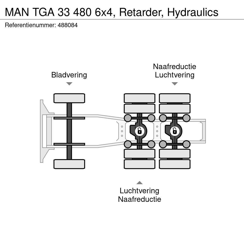 MAN TGA 33 480 6x4, Retarder, Hydraulics Truck Tractor Units