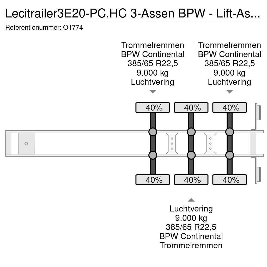Lecitrailer 3E20-PC.HC 3-Assen BPW - Lift-As - 4800kg - 1x 20F Containerframe/Skiploader semi-trailers
