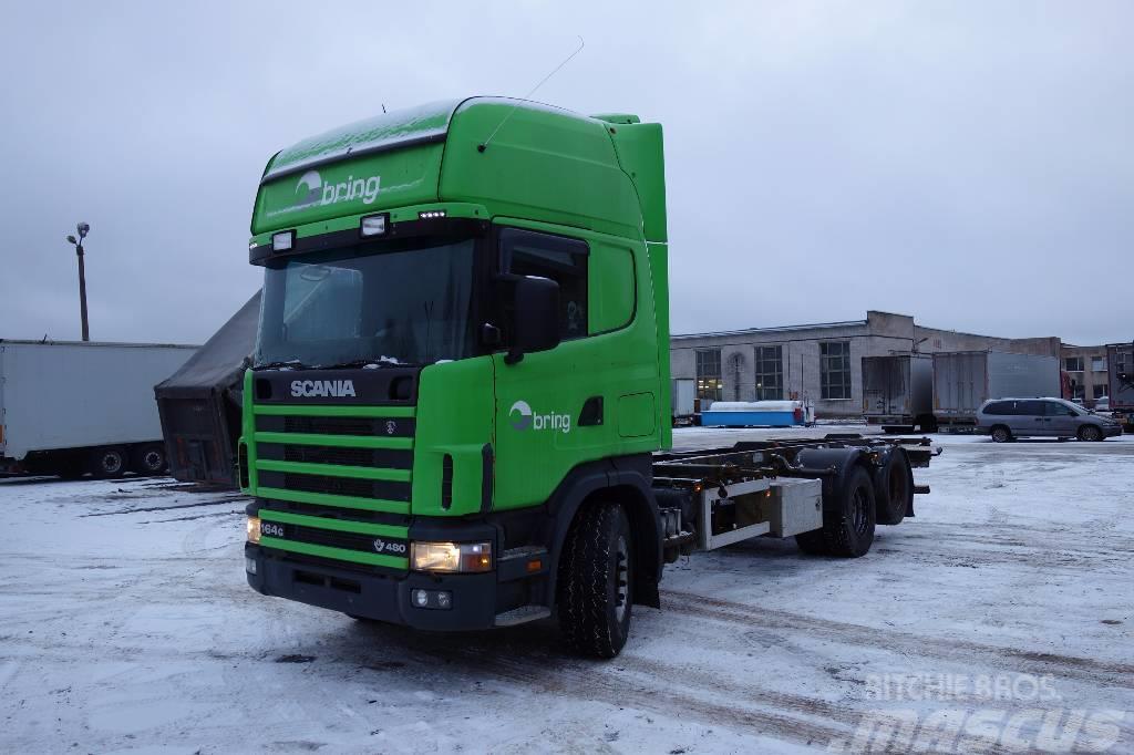 Scania R164 GB6X2NB 480 Containerframe/Skiploader trucks