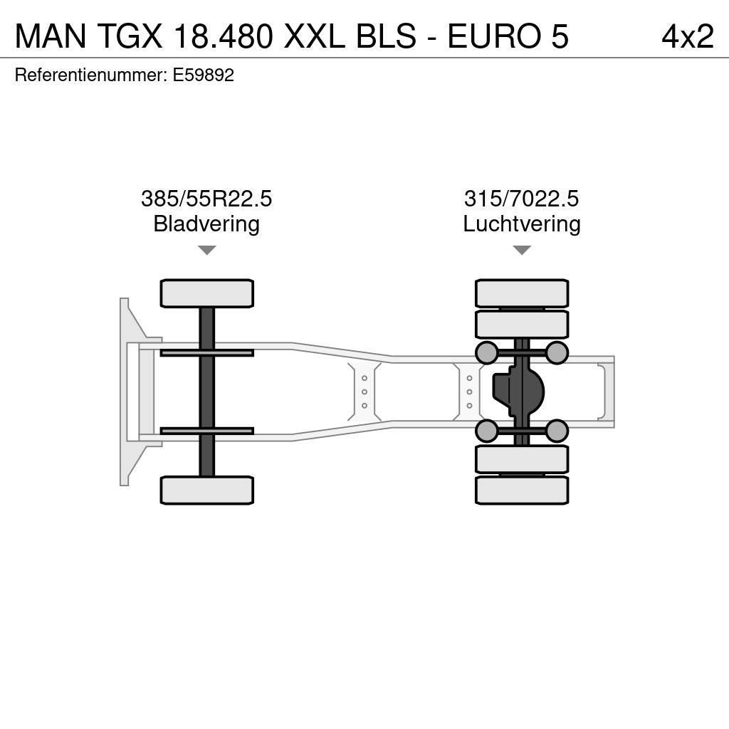 MAN TGX 18.480 XXL BLS - EURO 5 Truck Tractor Units