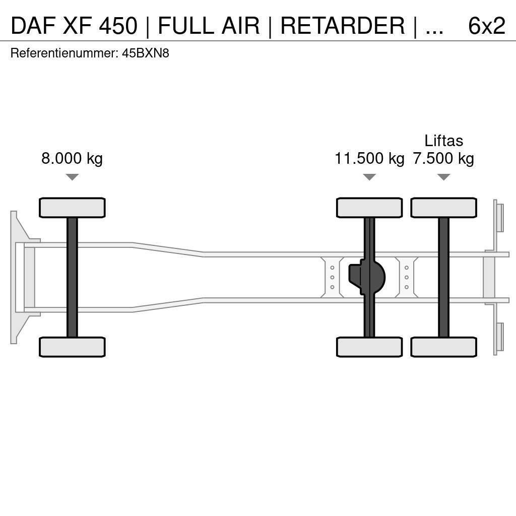 DAF XF 450 | FULL AIR | RETARDER | MACHINE LOW LOADER Car carriers