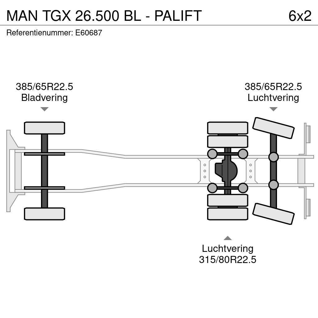 MAN TGX 26.500 BL - PALIFT Containerframe/Skiploader trucks