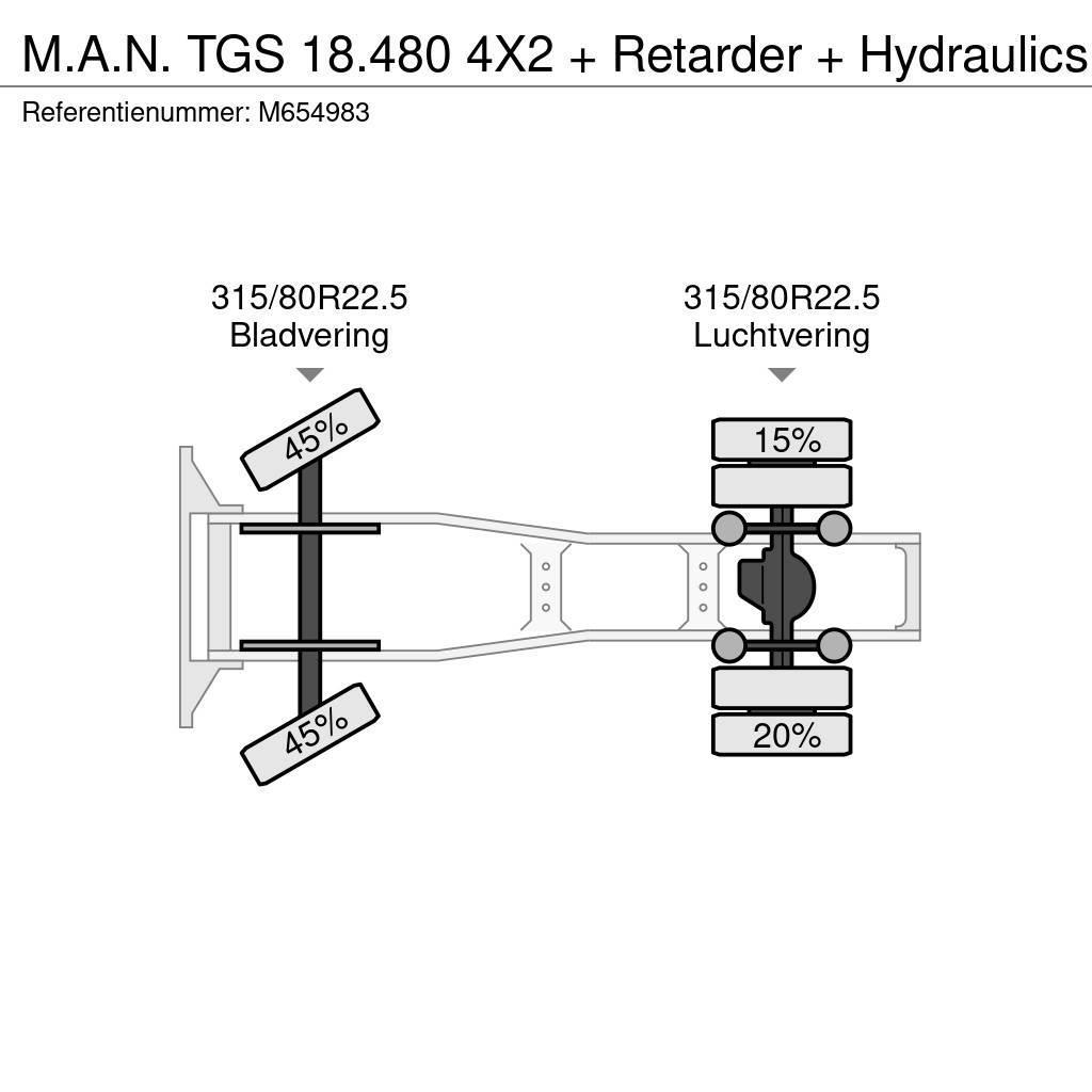 MAN TGS 18.480 4X2 + Retarder + Hydraulics Truck Tractor Units