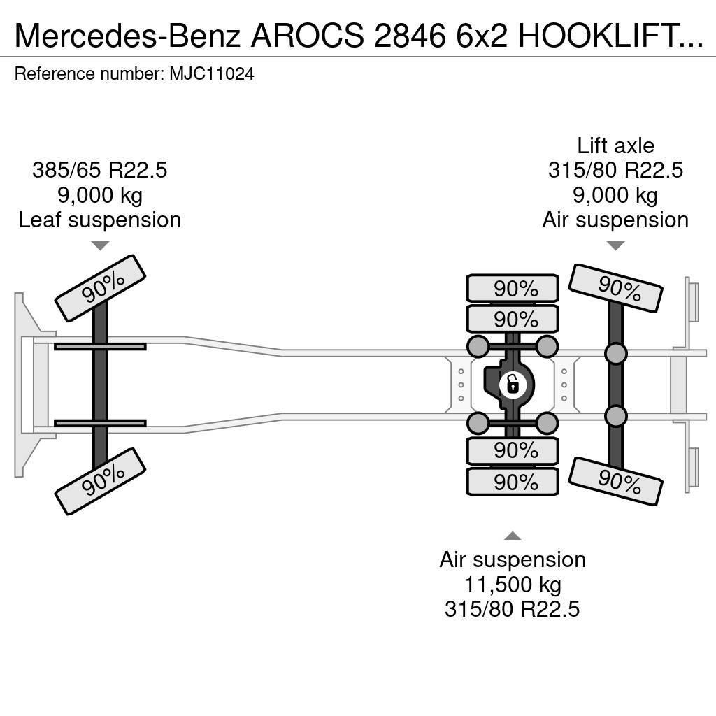 Mercedes-Benz AROCS 2846 6x2 HOOKLIFT + CRANE FASSI F255A (4x) - Containerframe/Skiploader trucks