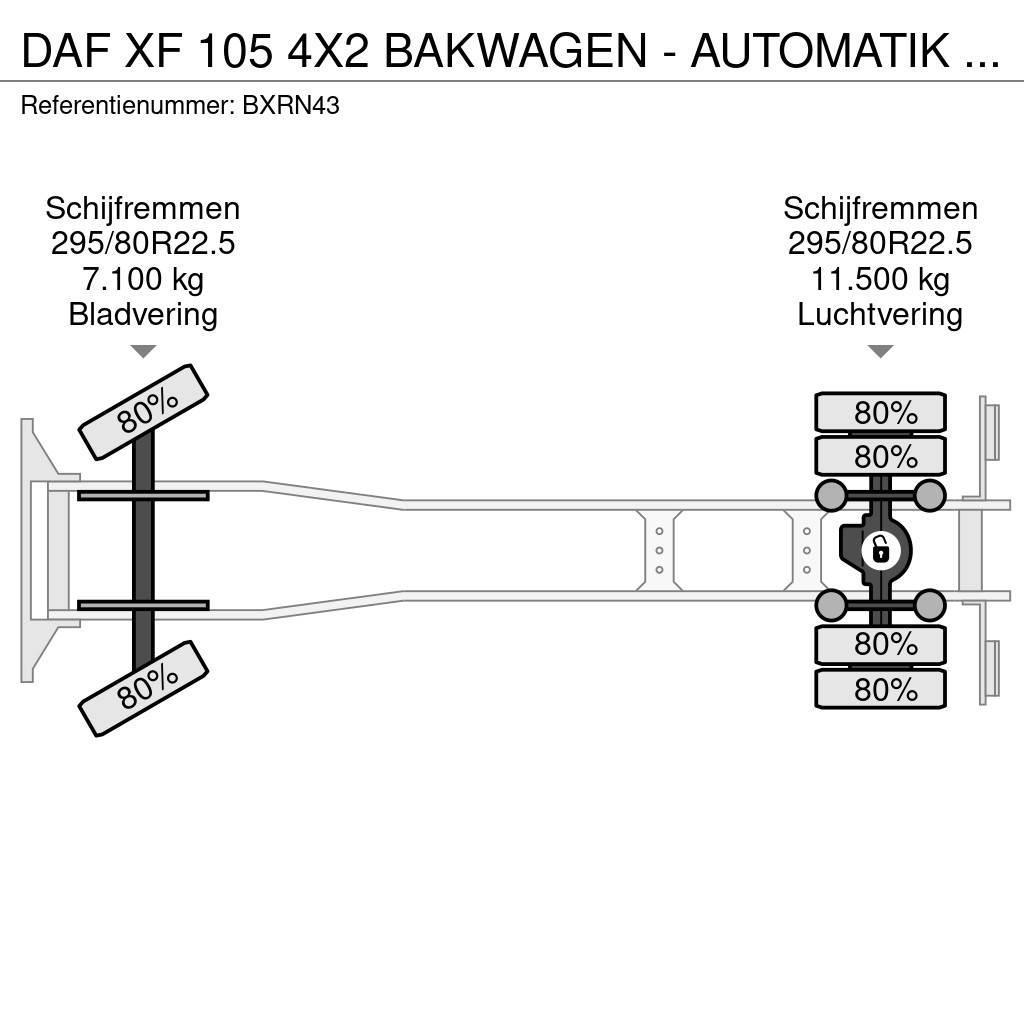 DAF XF 105 4X2 BAKWAGEN - AUTOMATIK - LESAUTO - LOW MI Van Body Trucks