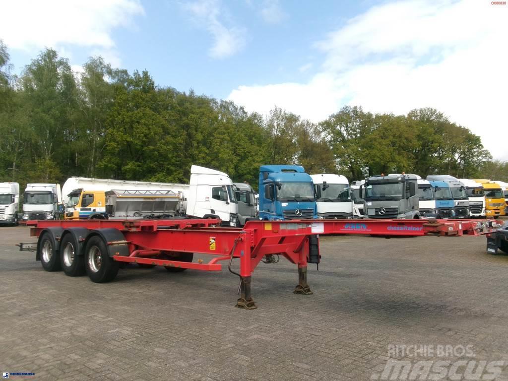 Asca 3-axle container trailer 20-40-45 ft + hydraulics Containerframe/Skiploader semi-trailers