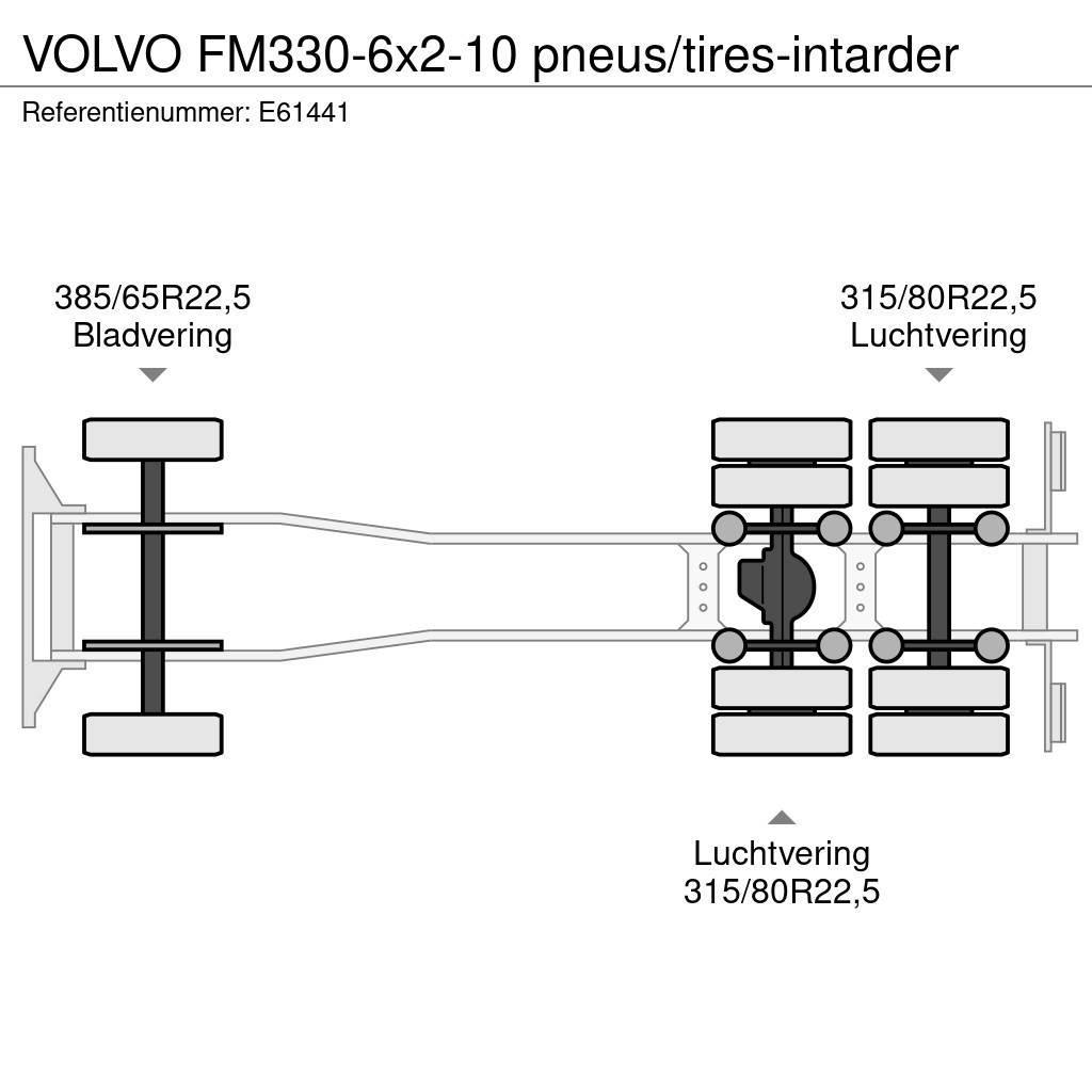 Volvo FM330-6x2-10 pneus/tires-intarder Tautliner/curtainside trucks