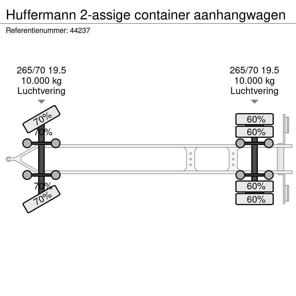 Hüffermann 2-assige container aanhangwagen Containerframe/Skiploader trailers