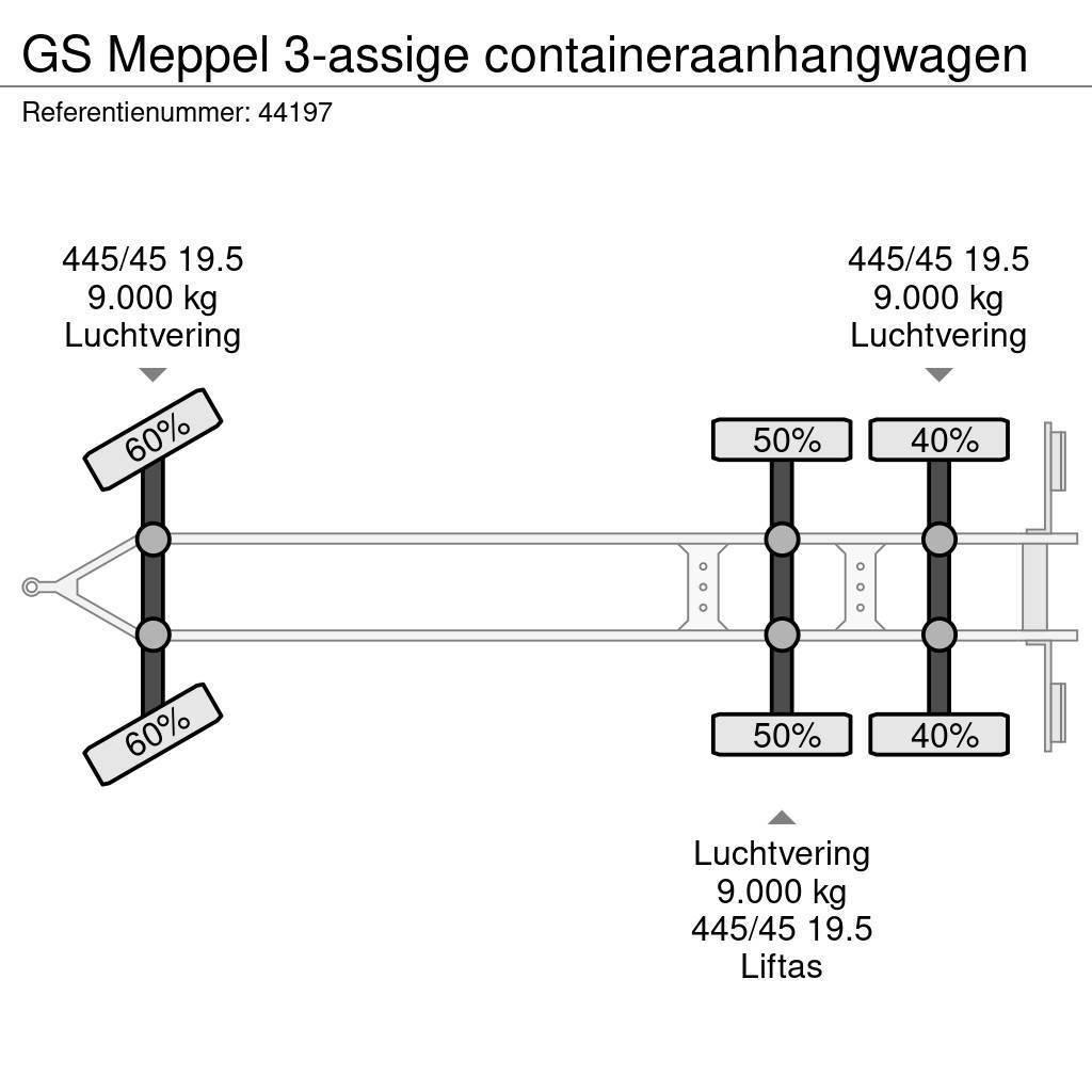 GS Meppel 3-assige containeraanhangwagen Containerframe/Skiploader trailers