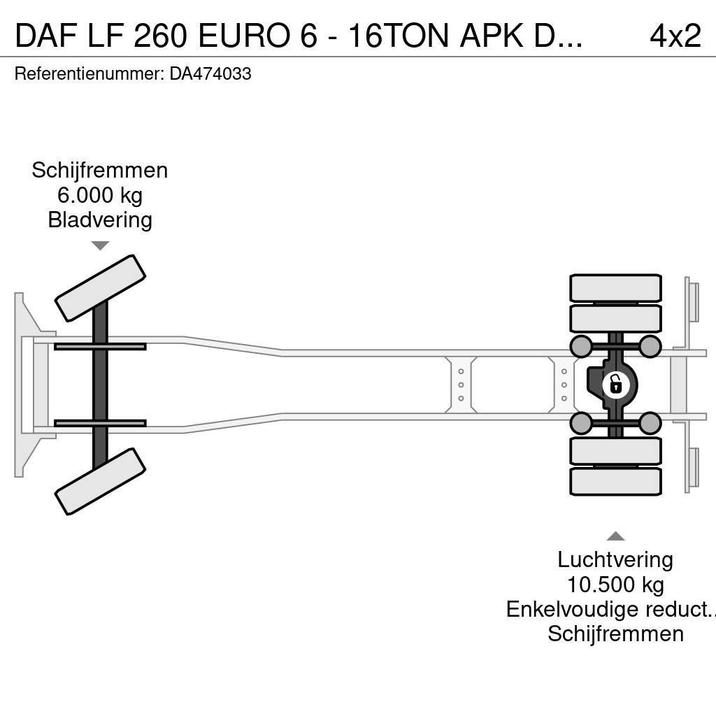 DAF LF 260 EURO 6 - 16TON APK DHOLLANDIA Tautliner/curtainside trucks