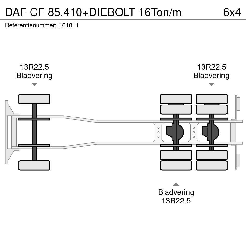 DAF CF 85.410+DIEBOLT 16Ton/m Containerframe/Skiploader trucks