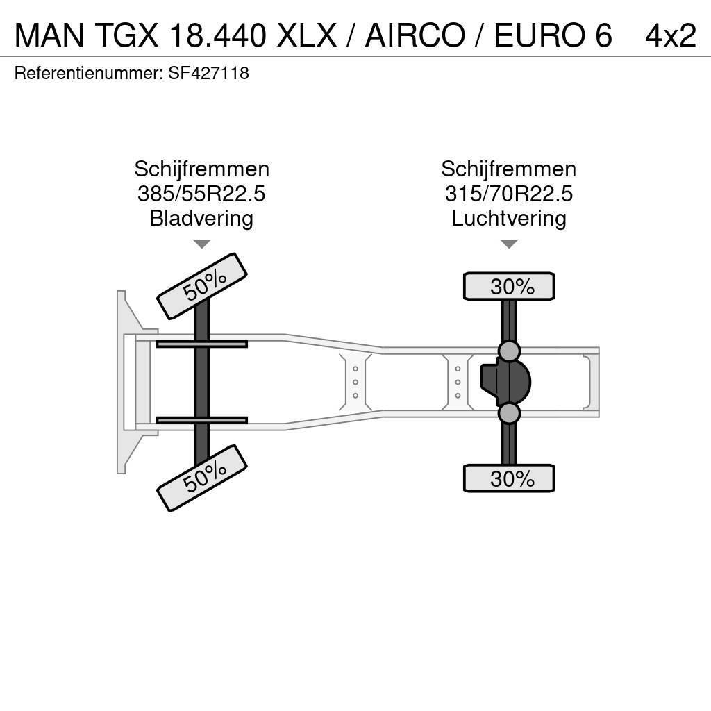 MAN TGX 18.440 XLX / AIRCO / EURO 6 Truck Tractor Units