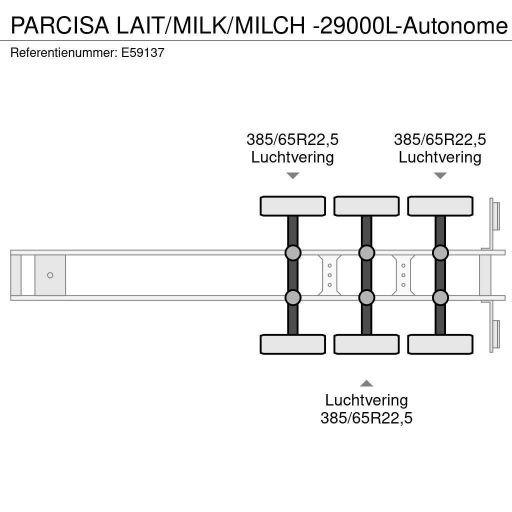  Parcisa LAIT/MILK/MILCH -29000L-Autonome Tanker semi-trailers