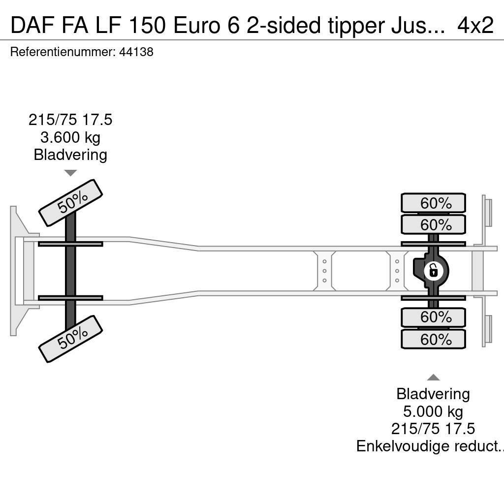 DAF FA LF 150 Euro 6 2-sided tipper Just 94.317 km! Tautliner/curtainside trucks