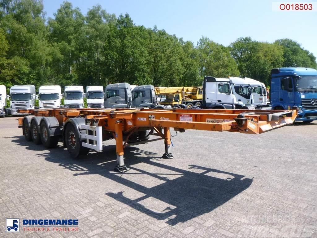 Dennison 4-axle container combi trailer (3 + 1 axles) 20-30 Containerframe/Skiploader semi-trailers